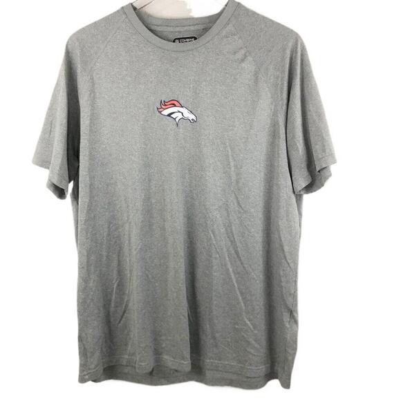 Under Armour Men's Denver Broncos Combine Logo T-Shirt Gray Size L - Picture 1 of 3